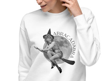 Frog Witch | Abracadabra | Halloween Frog | Witch on a Broom Sweatshirt