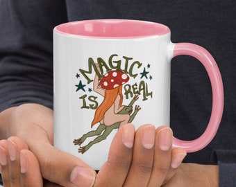 Real Magic Mug: Fairy, Toad, Mushroom, Magic | Cottage Core Mug | Cottage Core Coffee Mug