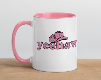 Yeehaw Mug | Cowgirl Hat | Cowboy | Country Girl | Western Mug | Coastal Cowgirl Coffee Mug | Retro Western