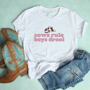Cowgirl Unisex T-shirt |  Country Girl | Cow Print Shirt | Cow Lover Gift | Cows Rule