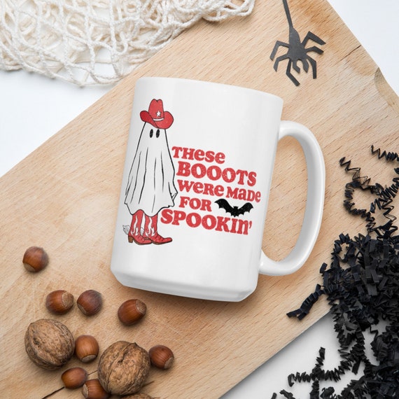 Cowboy Ghost | Halloween Ghost | Vintage Country Halloween | Western Retro Halloween Mug for Pumpkin Spice Lattes