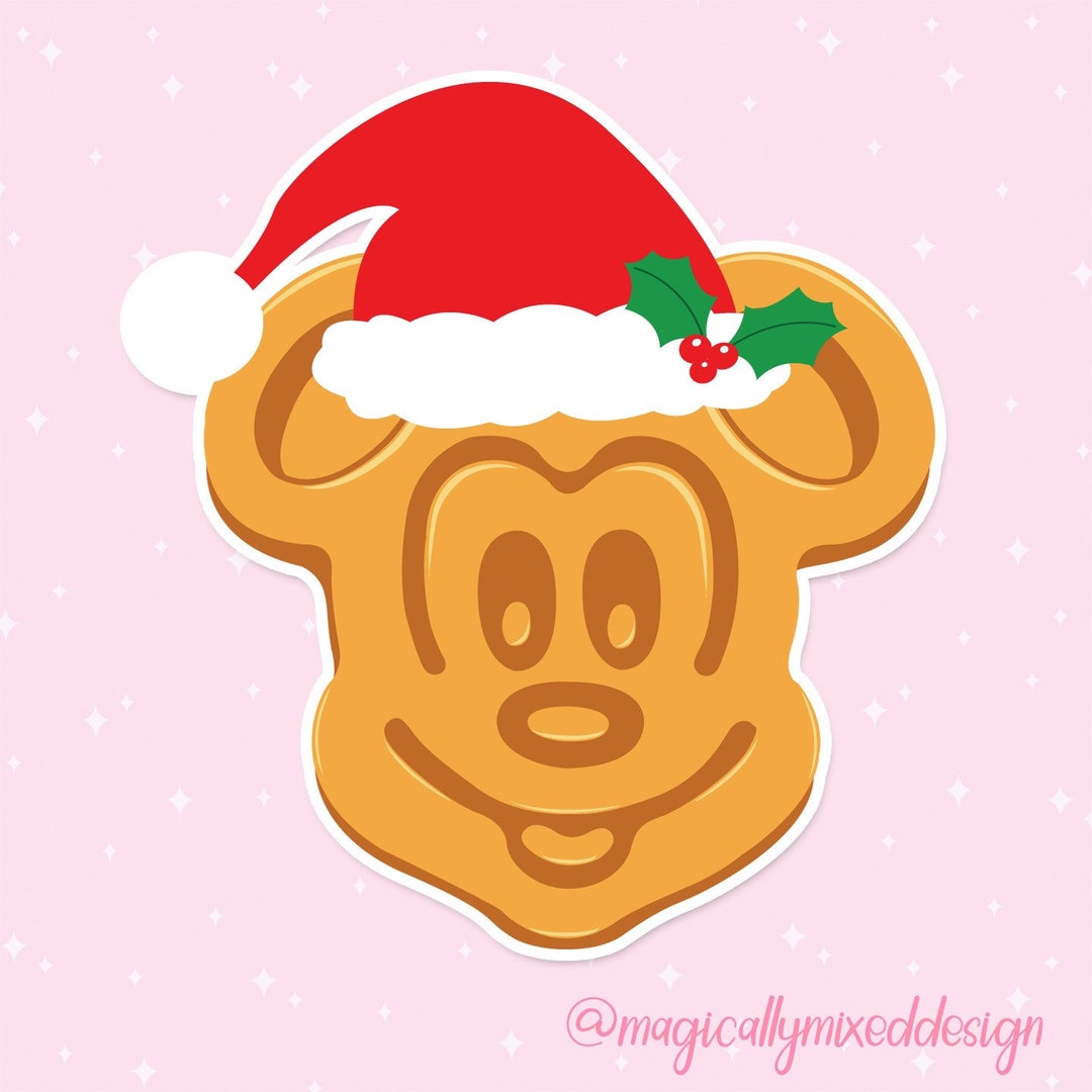 Christmas Mickey Waffle Vinyl Sticker Laptops Water Bottles Etsy