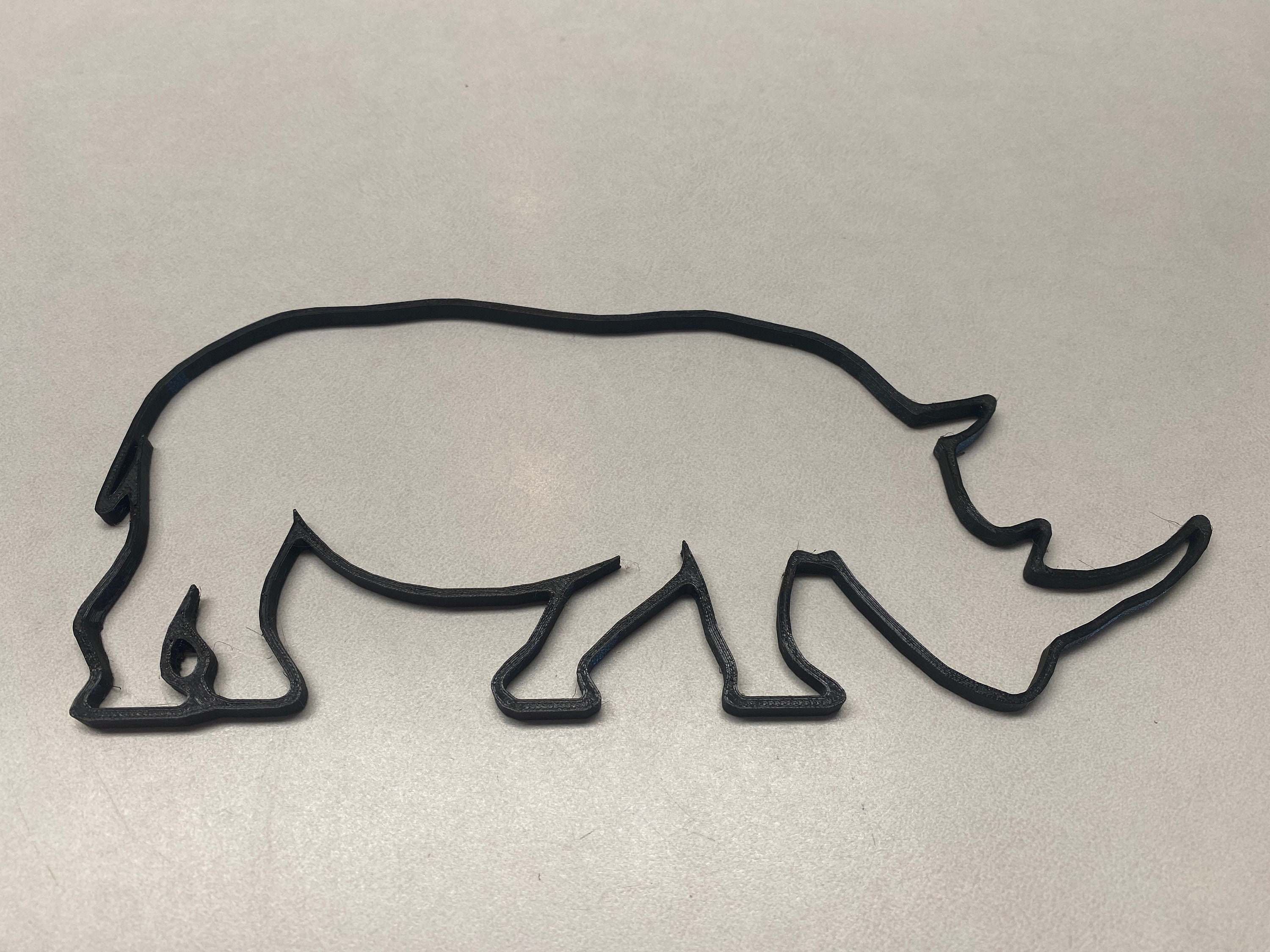 3D Printed Rhino Wall Art Outline - Etsy, image size:3000x2250