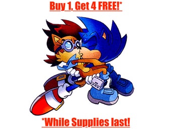 Liquidation - Sonic the Hedgehog & Sally Acorn (Archie Kiss) Autocollant/décalcomanie en vinyle