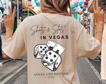 Vegas 40th 45th Birthday Shirt / Las Vegas Trip Shirt 30th 50th Birthday Crew Shirts Vacation Gambling Shirt Custom Birthday Gift BD15CC