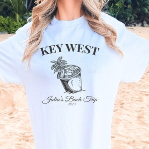 Key West Beach Bachelorette Shirts / Matching Beach Bach Party Comfort Colors Bride Travel Shirt Oversized Girls Weekend Trip Shirt DBACH50