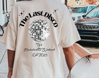 Last Disco Bachelorette Shirts / Groovy Bridesmaid Shirts Retro 90's Bach Party Dancing Queen Shirt Bride Squad Comfort Colors Tees DBACH89