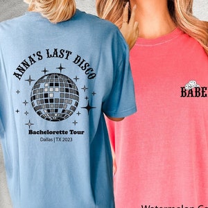 Last Disco Bachelorette Party Shirts / 90s Bride Squad Shirts Disco Ball Retro Bride Shirt Comfort Colors Maid Of Honor Bride Team DBACH38
