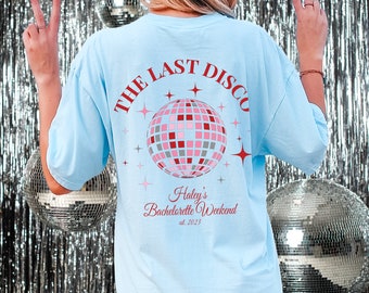 Last Disco Bachelorette Shirts / Groovy Bridesmaid Shirts Retro 90's Bach Party Dancing Queen Shirt Bride Squad Comfort Colors Tees DBACH72