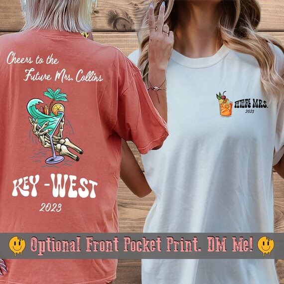 Camisas personalizadas de despedida de soltera de Key West Colores comodos Camisas de equipo de novia