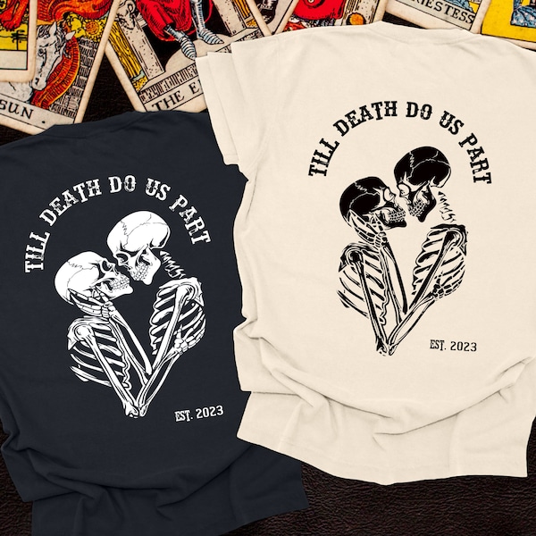 Til Death Couple Shirts / Alternative Wedding Shirt Skeleton Bride Shirt 5th Anniversary Couples His Her Shirt Matching Vacation Shirt CP022