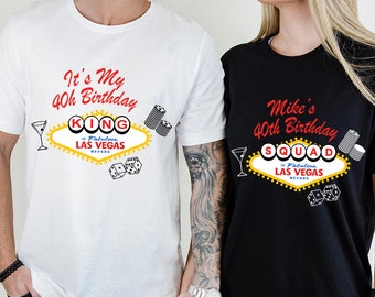 40th Birthday Shirt / Las Vegas Birthday Squad Shirts Oversized Comfort Colors Vegas Casino Shirt Custom Birthday Trip Shirts Gift BD0401CC