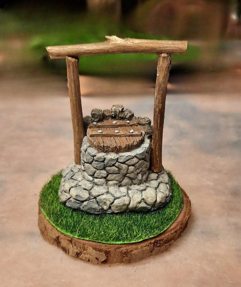 Miniature Fairy Garden Victorian Style Wishing Well and Pond - Etsy
