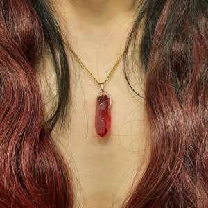 Scarlet Witch Inspired Mystical Healing Quartz Crystal Necklace
