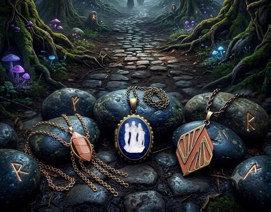 Agatha All Along Inspired Triple Goddess Locket and Necklace