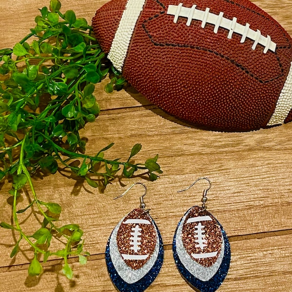 Prep Obsessed - Glitter Football Earrings main image 1