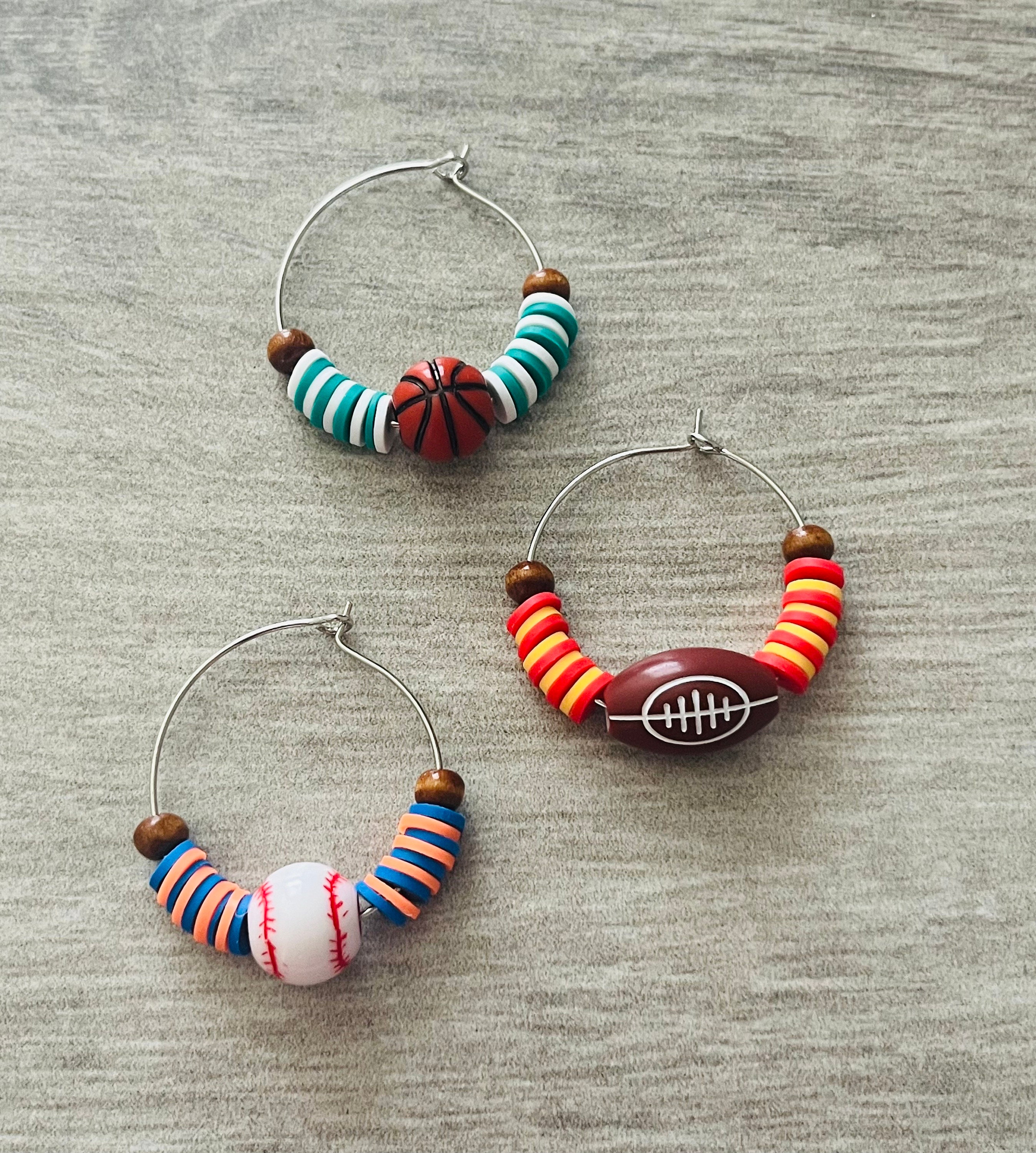 American Football Beads, Jewelry Making, 15mm Round Rugby Silicone Beads,  Football Beads, Bulk Beads, DIY Beaded Pen 