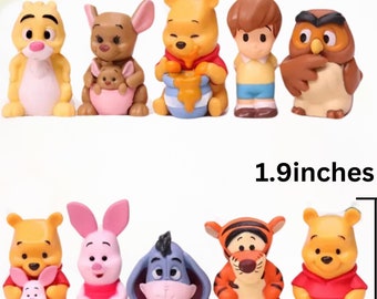 Winnie the Pooh & friends 10 pcs Cake topper decoration -Action figure - Eeyore, Piglet, Kanga, Roo, Tigger, Owl, Rabbit