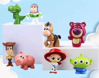 Disney Pixar Toys Story 4 Action Figures  8 pcs - Woody, Buzz Lightyear, Jessie, Rex, Alien, Hamm, Bullseye, Lotso Party Decoration Figurine