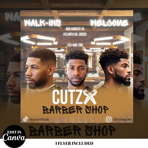 Barber Class Flyer, barber Tour Flyer, BARBER SHOP FLYER ,  barber business,  hair cute, Flyer, Edit in Canva, barber flyer,