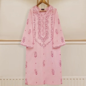 Agha Noor Original 1pk Reines besticktes JACQUARD-Hemd Pakistanische indische Bangladeschi Designer bereit, Kleid zu tragen