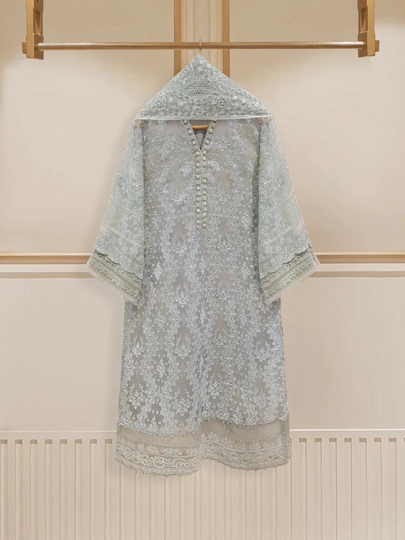 open lace back dress Agha Noor Heavy Embroidered 3pc with Embroidered Organza dupatta-GA180 –  Gul Attire