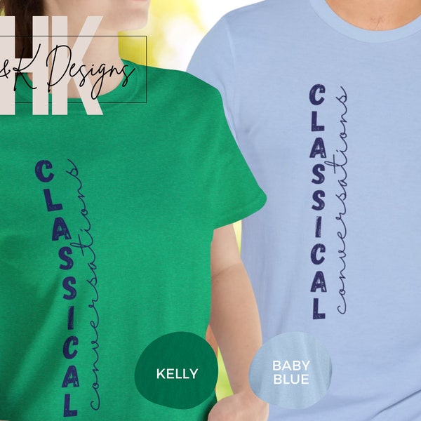 Classical Conversations Cycle 1, Cycle 2, Cycle 3 /  Bella & Canvas ADULT Unisex Jersey Short Sleeve Tee / CC Vertical Design