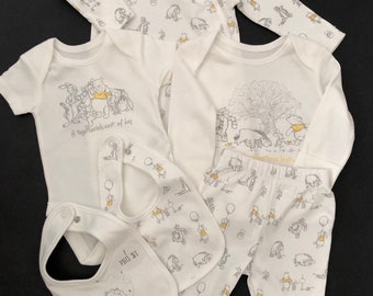 Baby Unisex 7 Piece Winnie The Pooh Set  First Size /Newborn