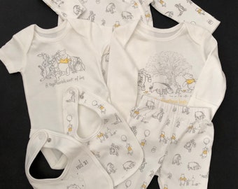 Set Winnie The Pooh unisex da 7 pezzi, prima taglia/neonato