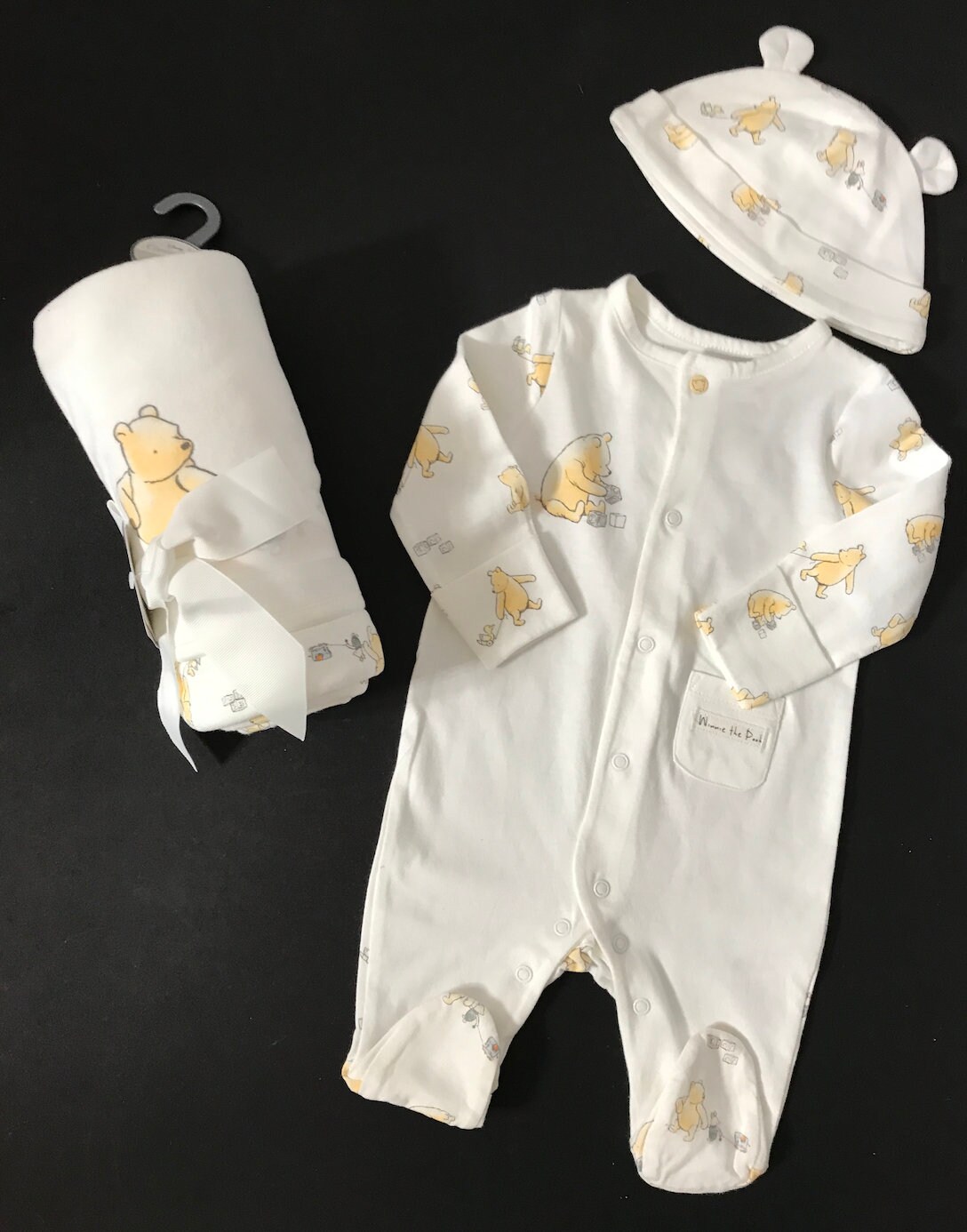 Babyhug Full Sleeves Foooted Sleepsuit Winnie The Pooh Print - Blue