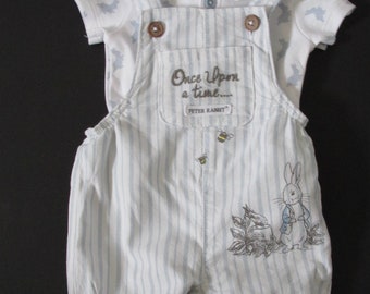 Baby Boys Peter Rabbit Top And Short Dungarees  6/9 Months