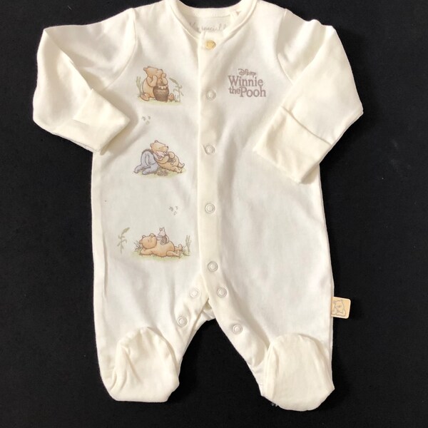 Baby Unisex Cream WinnieThe Pooh Sleepsuit 0/3 Months