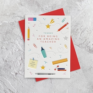 Merci professeur carte de style typographie