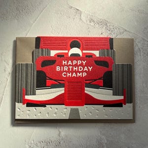 Tarjeta de feliz cumpleaños de F1 Motorsport (papá, esposo, amigo, hermano, hijo)