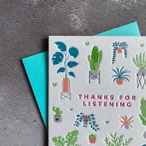 Merci pour l'écoute ami / Merci Letterpress Carte de vœux
