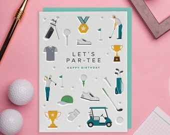 Divertente biglietto da golf - The Tee Shop - Biglietto vuoto - Divertente biglietto di compleanno per uomini o donne dedicato al golf - Biglietto di anniversario dedicato al golf - Biglietto