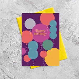Cartolina d'auguri di palloncini di buon compleanno, amico