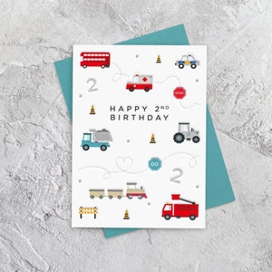 Happy Birthday Trucks voor leeftijd 2 (jongen, zoon, dochter, kleinzoon, neef)