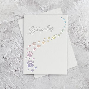 Haustier Sympathie, Haustier Verlust Letterpress Style Karte
