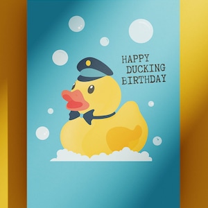 Happy Ducking Birthday (tarjeta de felicitación de pato de goma) Papá, esposo, novio, hermano