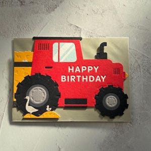 Carte de joyeux anniversaire avec tracteur agricole (père, mari, ami, frère, fils)