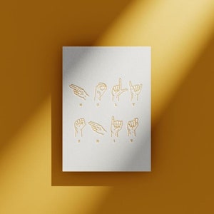 ASL Gebarentaal 'Holy Shit' onbeleefde felicitatiekaart, verloving, goed gedaan, vriend