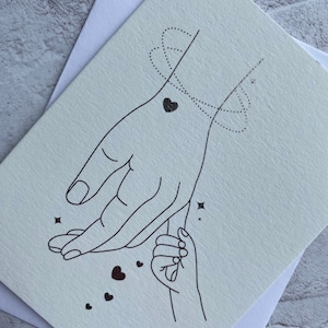 Little One, Mini folie wenskaart, Line Art, Zwanger, Nieuwe Baby, Moeder