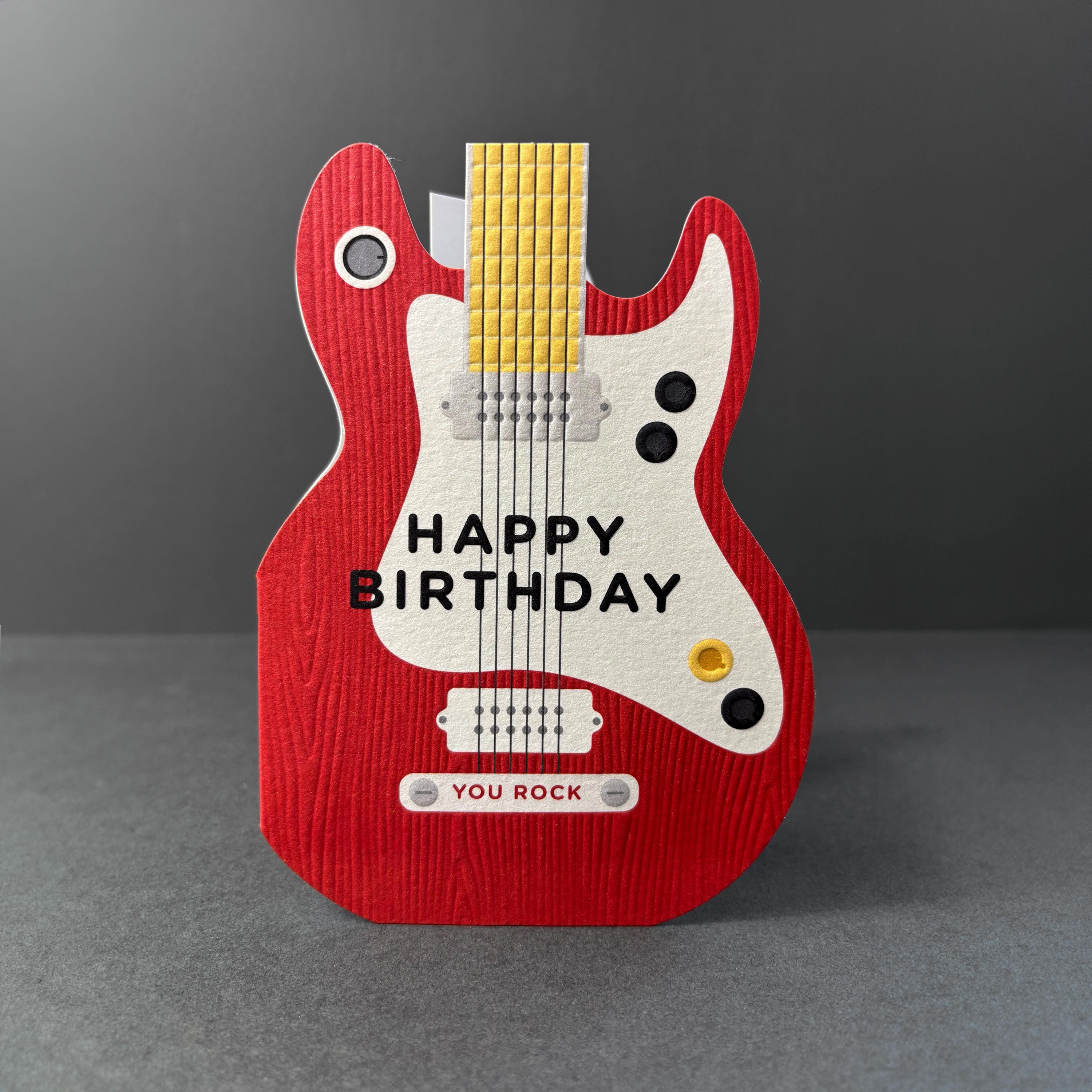 Biglietto Di Compleanno Per Chitarristi: Design Con Chitarre Classiche, Divertente E Rude, Cartoncino Da 300g/m², Prodotto Nel Regno Unito