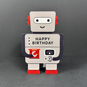 Happy Birthday Robot Card (Son, Daughter, kids)