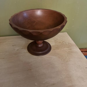 Wooden Pedestal Bowl