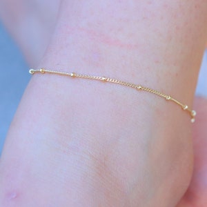 Gold Chain Anklet, Minimalist Anklet, Summer Anklet, Dainty Anklet, Birthday Gifts, Gift for Her, Gift for Girlfriend, Gift for Daughter