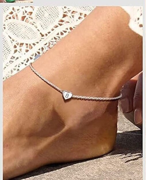 TOOPNK Initial Ankle Bracelets for Women Silver Anklets for Women Gold  Letter Anklet with Initials Gold Anklets for Women Initial Foot Chain
