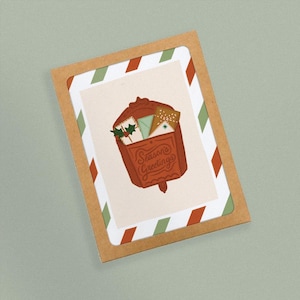 8 Pack: Season&#39;s Greetings Holiday Cards // Christmas Vintage Mailbox Greeting Card Set