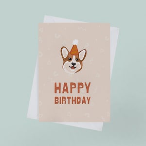 Corgi Birthday Card // Dog Greeting Card